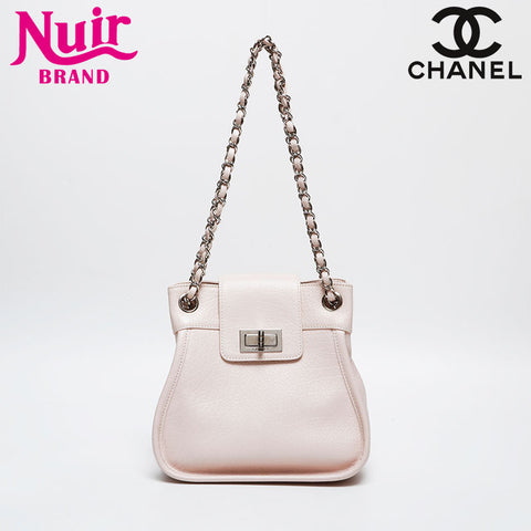 CHANEL No.8 2003-2004 Leather Chain 2.55 Shoulder Bag pink WS20350