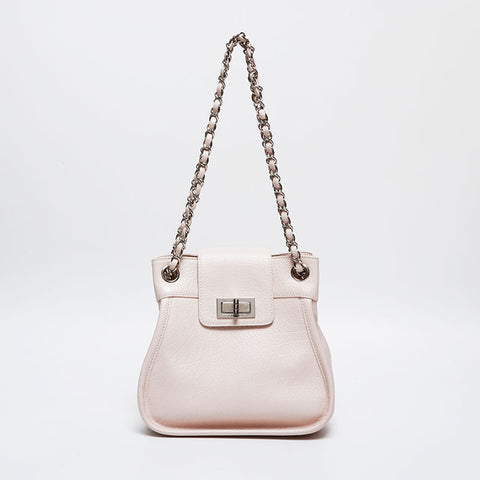 CHANEL No.8 2003-2004 Leather Chain 2.55 Shoulder Bag pink WS20350