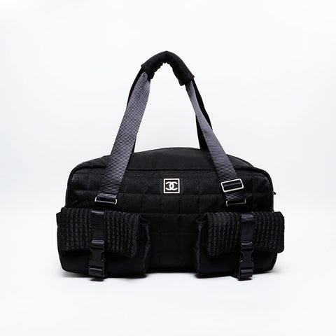 CHANEL 10 series 2005-2006 Sports Line 2way Boston bag black WS20353