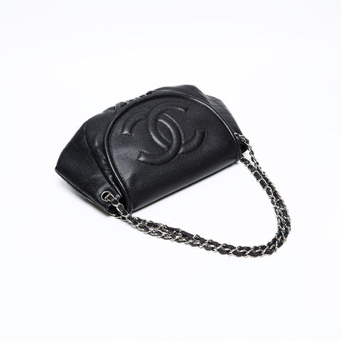 CHANEL 15th 2011 COCO Mark Half Moon Shoulder Bag black WS20354
