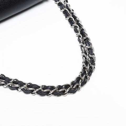 CHANEL 15th 2011 COCO Mark Half Moon Shoulder Bag black WS20354