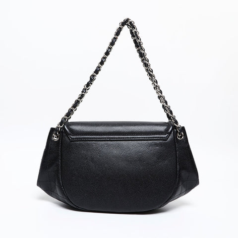 CHANEL 15th 2011 COCO Mark Half Moon Shoulder Bag black WS20354