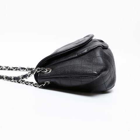CHANEL 15th 2011 COCO Mark Half Moon Shoulder Bag black WS20354