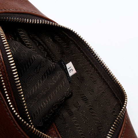 PRADA leather Shoulder Bag Brown WS20355