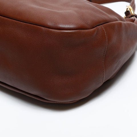 PRADA leather Shoulder Bag Brown WS20355