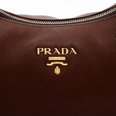 PRADA leather Shoulder Bag Brown WS20355