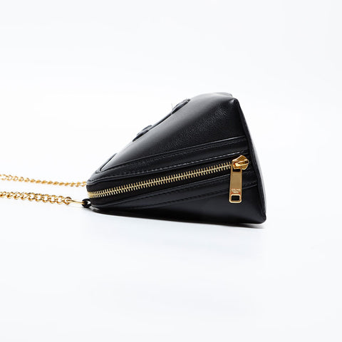 CELINE Clutch with Chain Cuir Triomphe Shoulder Bag black WS20356