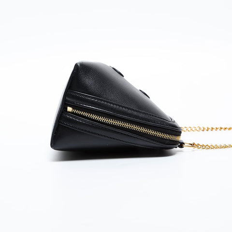 CELINE Clutch with Chain Cuir Triomphe Shoulder Bag black WS20356