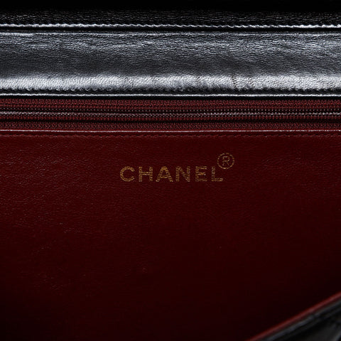 CHANEL No. 2 1991-1994 Pushlock Lambskin Matelasse Shoulder Bag black WS20358