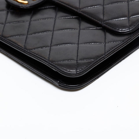 CHANEL No. 2 1991-1994 Pushlock Lambskin Matelasse Shoulder Bag black WS20358