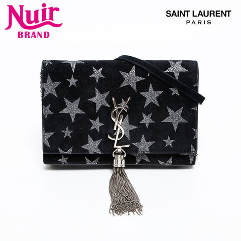 YVES SAINT LAURENT Star Suede Chain Kate Shoulder Bag black WS20360
