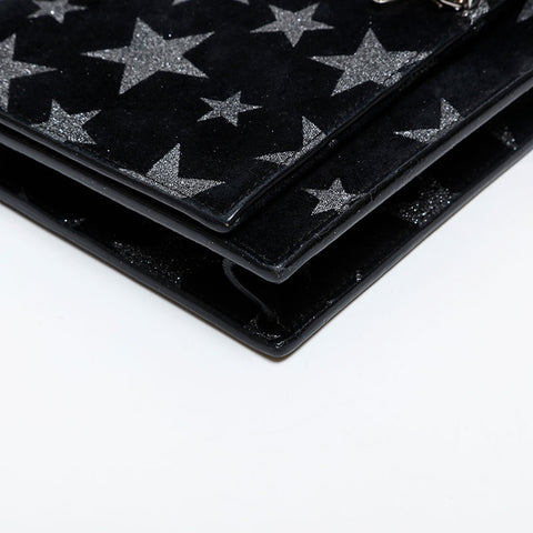 YVES SAINT LAURENT 星星绒面革链条 Kate 单肩包 黑色 WS20360
