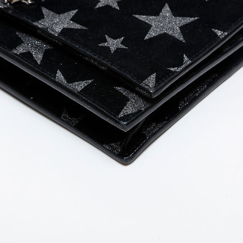 YVES SAINT LAURENT 星星绒面革链条 Kate 单肩包 黑色 WS20360