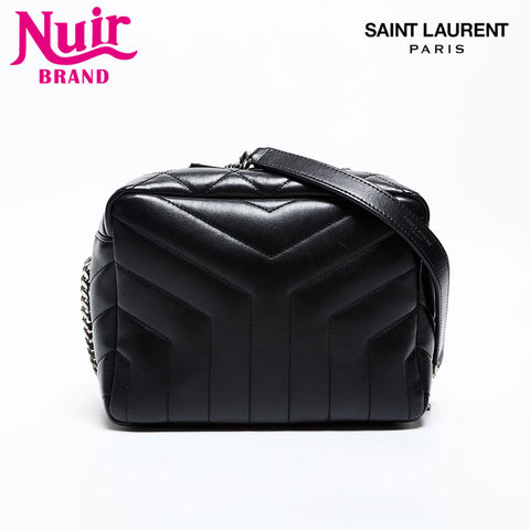 YVES SAINT LAURENT Y Matelasse Leather Shoulder Bag black WS20361