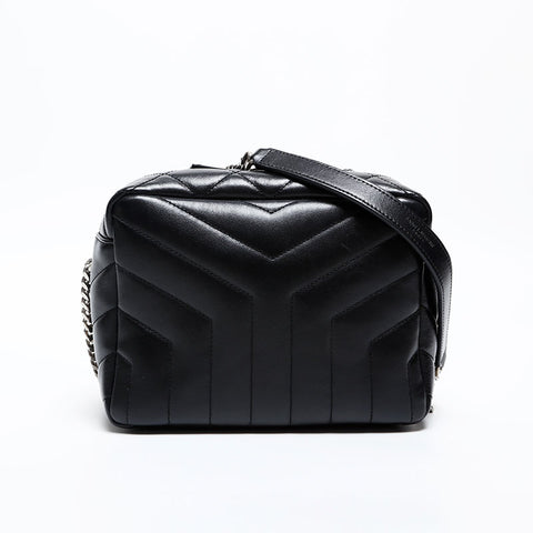 YVES SAINT LAURENT Y Matelasse Leather Shoulder Bag black WS20361