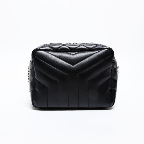 YVES SAINT LAURENT Y Matelasse Leather Shoulder Bag black WS20361