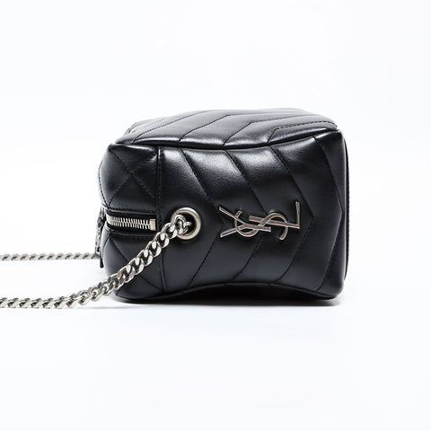 YVES SAINT LAURENT Y Matelasse Leather Shoulder Bag black WS20361