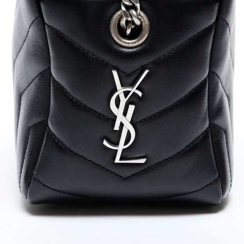 YVES SAINT LAURENT Y Matelasse Leather Shoulder Bag black WS20361