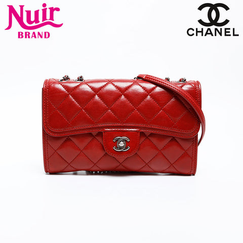 CHANEL 18th series 2013-2014 Matelasse Chain Shoulder Bag Red WS20365