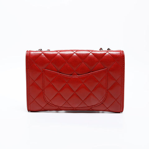 CHANEL 18th series 2013-2014 Matelasse Chain Shoulder Bag Red WS20365