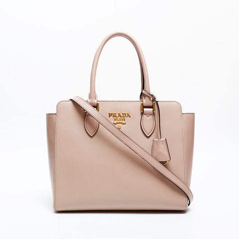 PRADA Saffiano Leather 2way Handbag pink WS20366