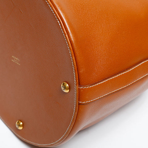 HERMES Made in 1989 ⚪︎S stamp Farming Shoulder Bag Brown WS20369