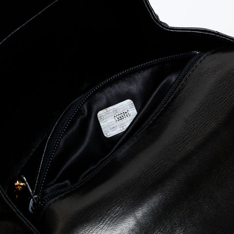CHANEL No. 3 1994-1996 Lambskin Matelasse Handbag black WS20372