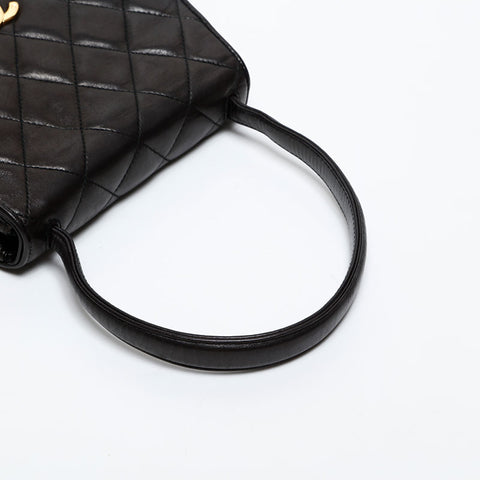 CHANEL No. 3 1994-1996 Lambskin Matelasse Handbag black WS20372