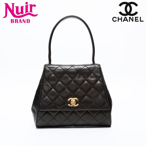 CHANEL No. 3 1994-1996 Lambskin Matelasse Handbag black WS20372