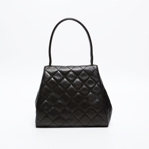 CHANEL No. 3 1994-1996 Lambskin Matelasse Handbag black WS20372