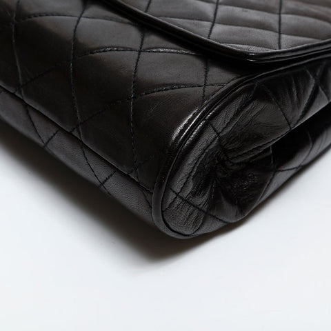 CHANEL No. 3 1994-1996 Lambskin Matelasse Handbag black WS20372