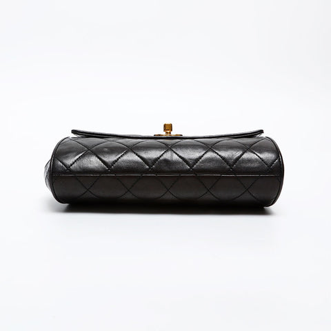 CHANEL No. 3 1994-1996 Lambskin Matelasse Handbag black WS20372