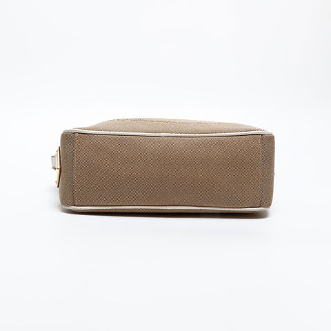 PRADA Jacquard Canvas Logo Shoulder Bag beige WS20373