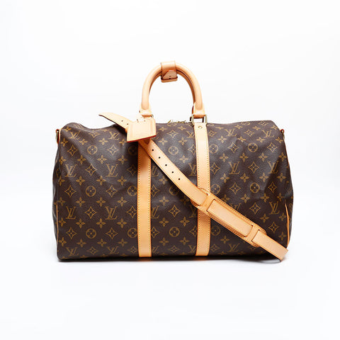 LOUIS VUITTON 2002 Monogram Keepall 45 Boston bag Brown WS20378