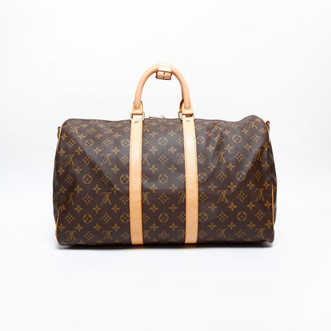 LOUIS VUITTON 2002 Monogram Keepall 45 Boston bag Brown WS20378