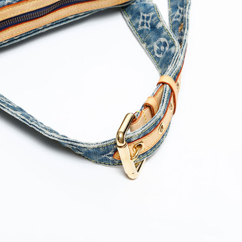 LOUIS VUITTON 2007 Monogram Denim Bumbag Waist bag Navy WS20380