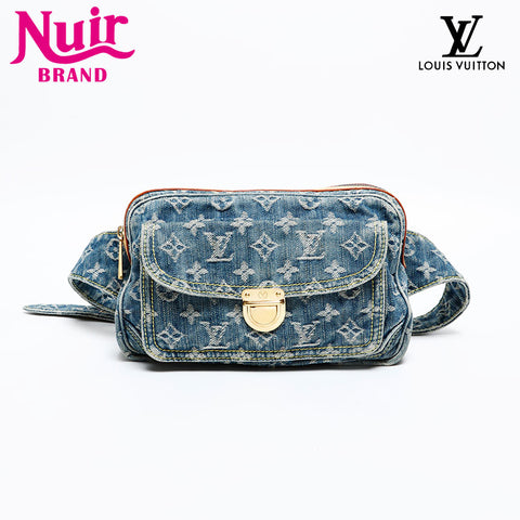 LOUIS VUITTON 2007 Monogram Denim Bumbag Waist bag Navy WS20380