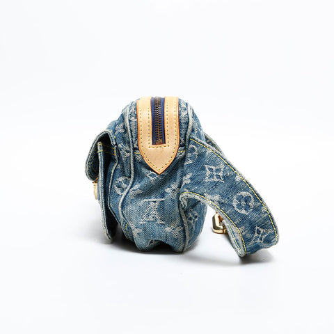 LOUIS VUITTON 2007 Monogram Denim Bumbag Waist bag Navy WS20380