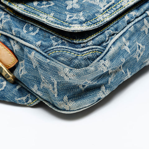 LOUIS VUITTON 2007 Monogram Denim Bumbag Waist bag Navy WS20380