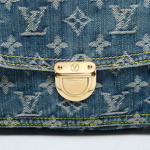 LOUIS VUITTON 2007 Monogram Denim Bumbag Waist bag Navy WS20380