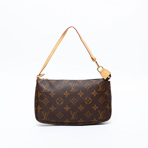 LOUIS VUITTON 2000 Monogram Pochette Accessoires Handbag Brown WS20381