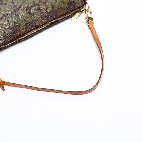 LOUIS VUITTON 2001 Monogram Graffiti Pochette Accessoires Handbag Brown WS20382