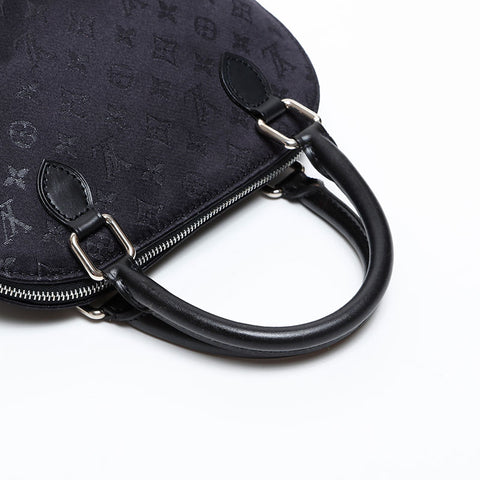 LOUIS VUITTON Monogram Satin Little Alma Handbag black WS20383