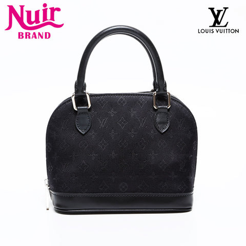 LOUIS VUITTON Monogram Satin Little Alma Handbag black WS20383