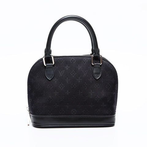 LOUIS VUITTON Monogram Satin Little Alma Handbag black WS20383