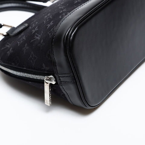 LOUIS VUITTON Monogram Satin Little Alma Handbag black WS20383