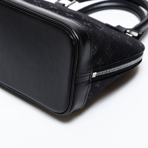 LOUIS VUITTON Monogram Satin Little Alma Handbag black WS20383