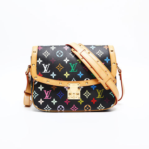 LOUIS VUITTON Monogram multi-colored sologne Shoulder Bag Black multicolor WS20386