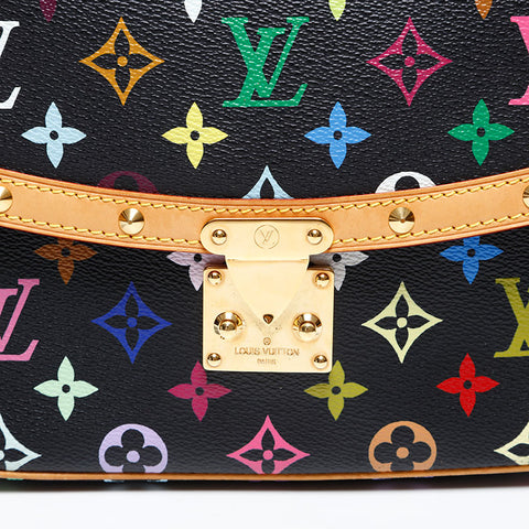 LOUIS VUITTON Monogram multi-colored sologne Shoulder Bag Black multicolor WS20386