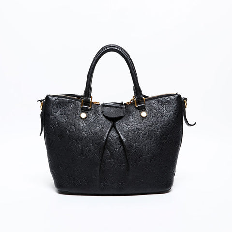 LOUIS VUITTON 2016 Monogram Empreinte Mazarine PM Handbag black WS20388